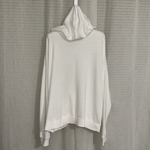UT L White Leisure Studio French Terry Cloth Full Zip Hooded Sweatshirt - Picture 11 of 16
